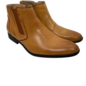 Men’s ADOLFO Grego Brown Leather Ankle Boots Size 7.5